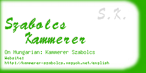 szabolcs kammerer business card